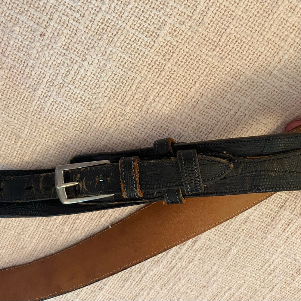 Men's genuine lizard Belt